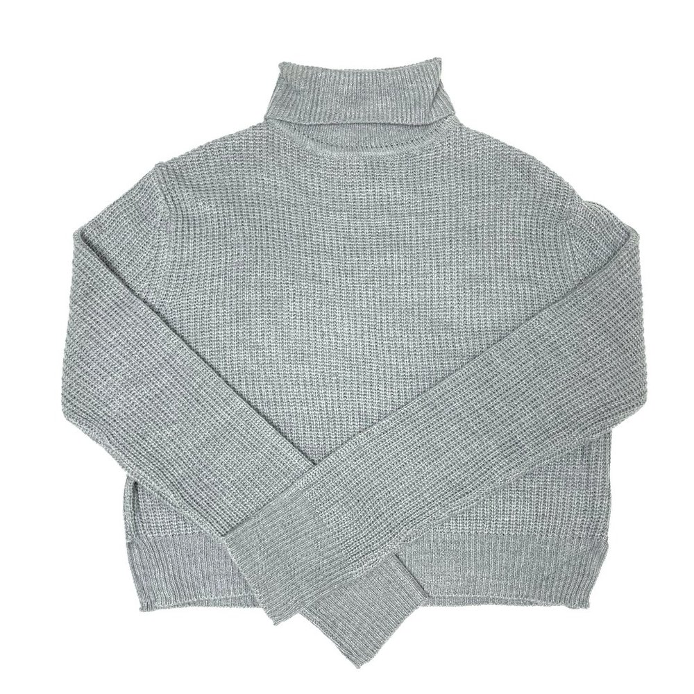Gray Crop Turtle neck sweater Size Large